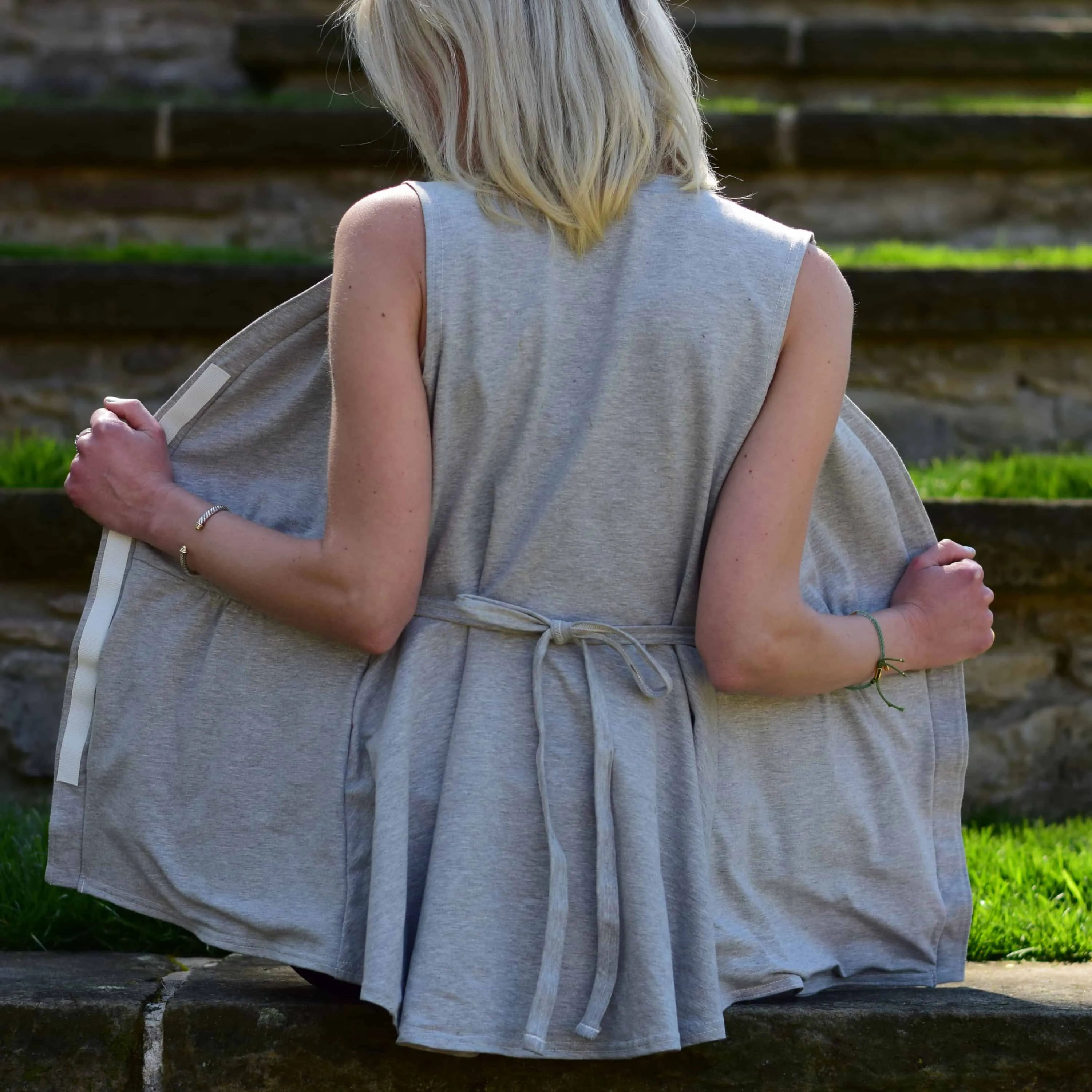 The Original Mastectomy Drain Pocket Top - Gray