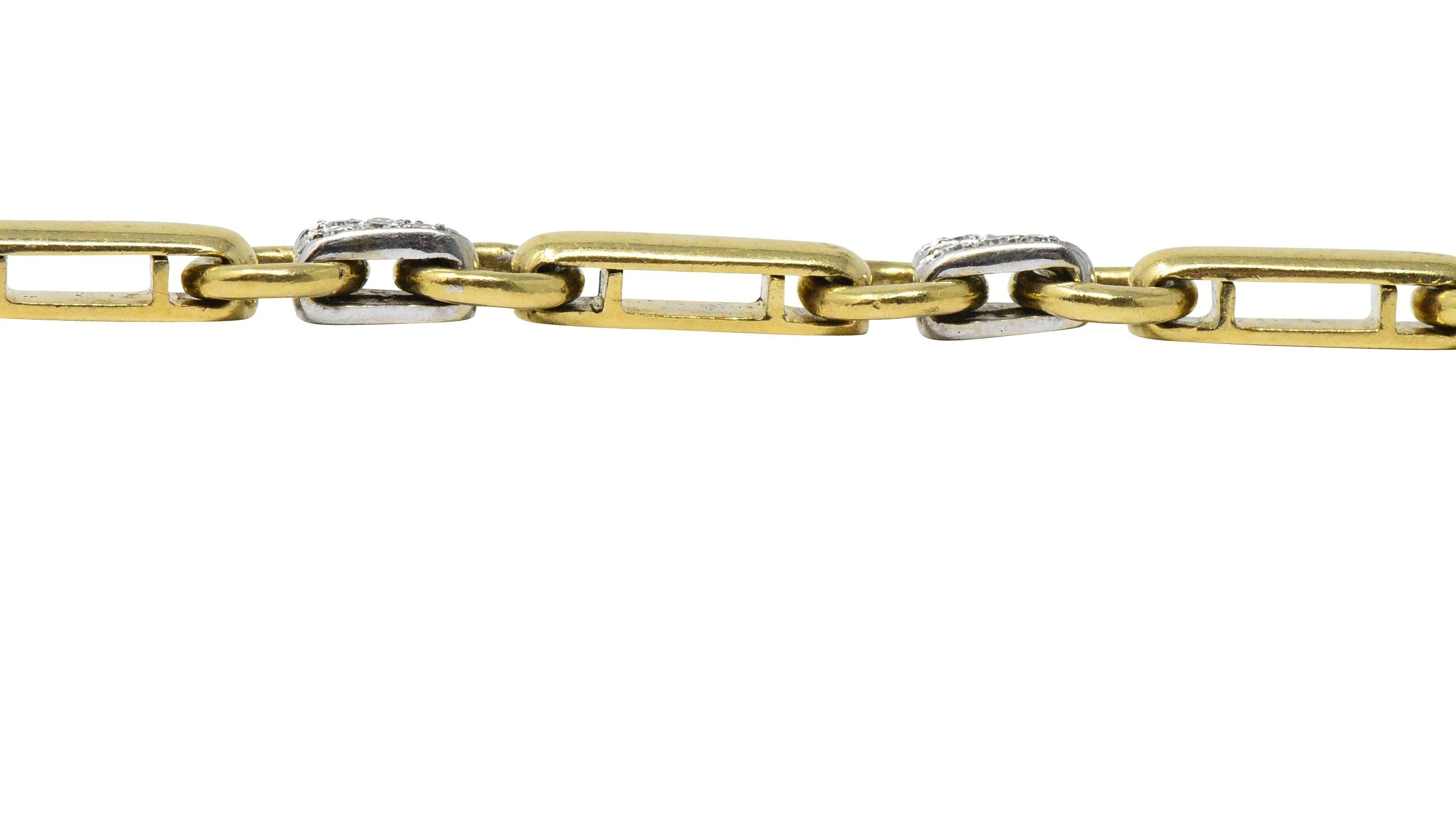 Tiffany & Co. 1.05 CTW Diamond 18 Karat Two-Tone Gold Link Necklace