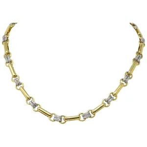 Tiffany & Co. 1.05 CTW Diamond 18 Karat Two-Tone Gold Link Necklace