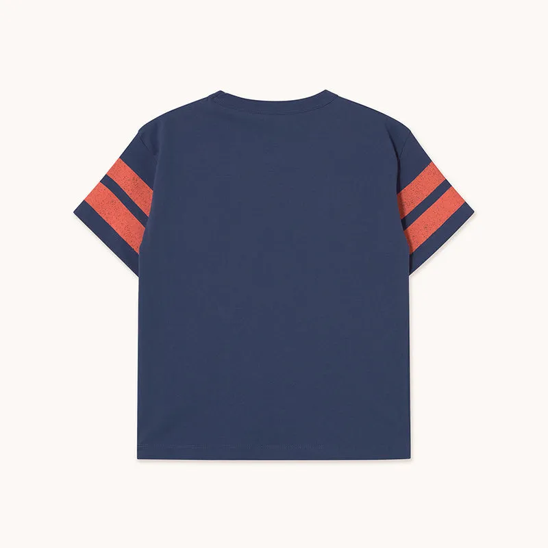 Tiny Cottons - Stripes logo tee - light navy