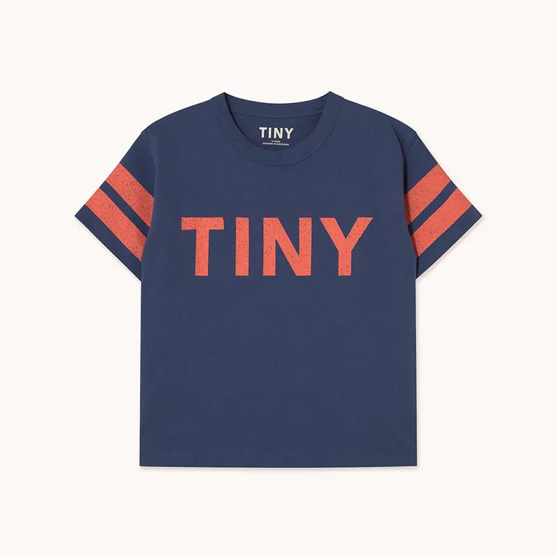 Tiny Cottons - Stripes logo tee - light navy