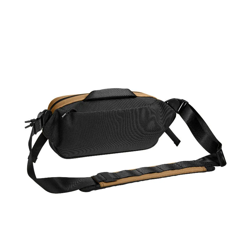 Tomtoc X-Pac Sling Bag | 5.5L Water-Resistant Crossbody, Black/Brown, Fits Steam Deck & 2024 iPad Mini