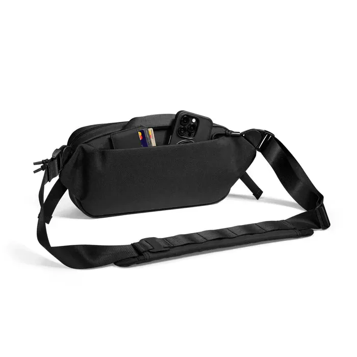 Tomtoc X-Pac Sling Bag | 5.5L Water-Resistant Crossbody, Black/Brown, Fits Steam Deck & 2024 iPad Mini