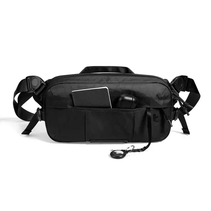 Tomtoc X-Pac Sling Bag | 5.5L Water-Resistant Crossbody, Black/Brown, Fits Steam Deck & 2024 iPad Mini