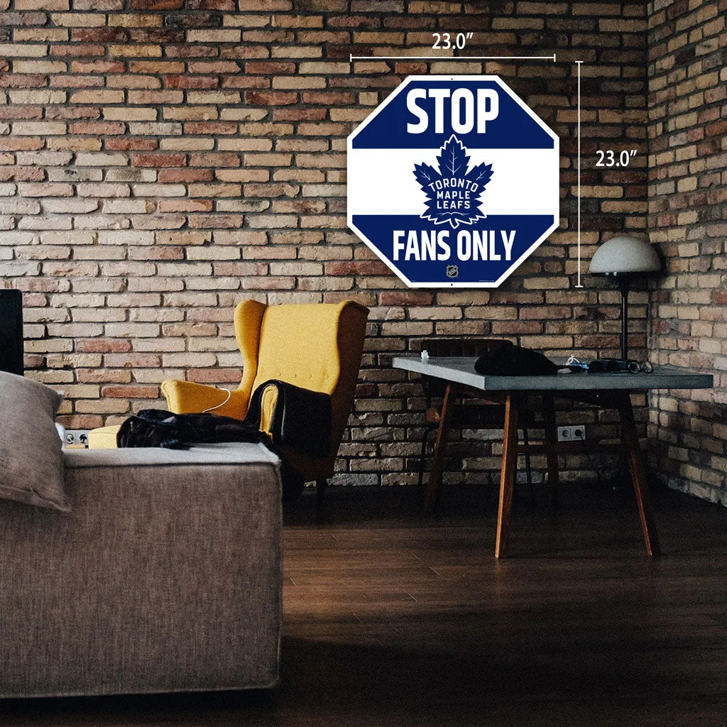Toronto Maple Leafs 23"  Stop Fans Only Sign