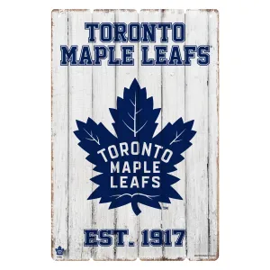 Toronto Maple Leafs 24x16 Established Faux  Wood Sign