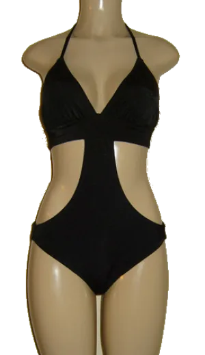 Triangle top rib band swimsuit monokini