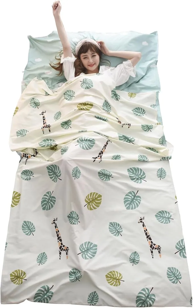 TRIWONDER Sleeping Bag Liner Cotton Camping Travel Sheet Sleep Sack Adult for Hostels Outdoor Picnic Planes Trains