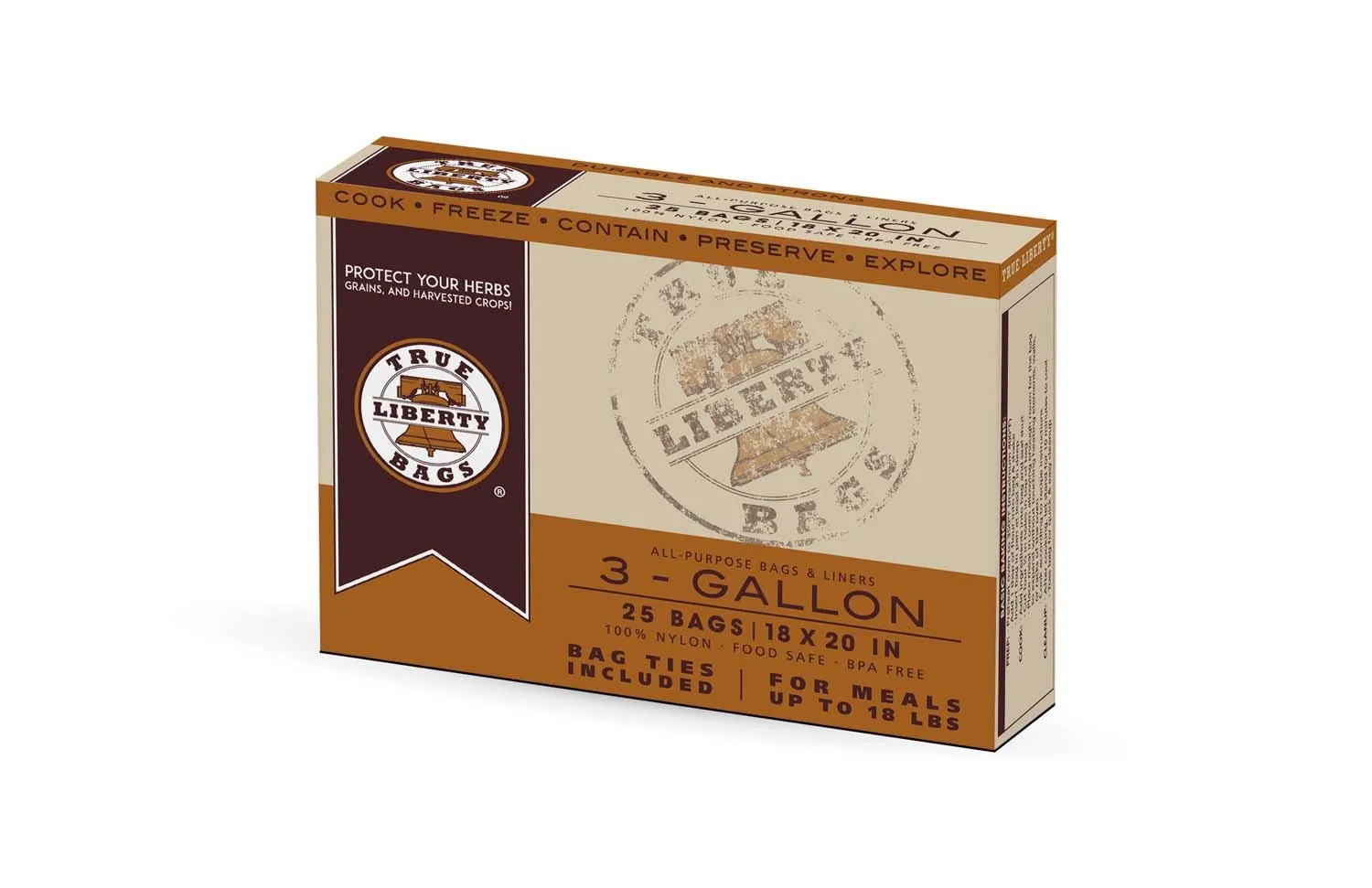 True Liberty 3 Gallon Bags, 18 in x 20 in