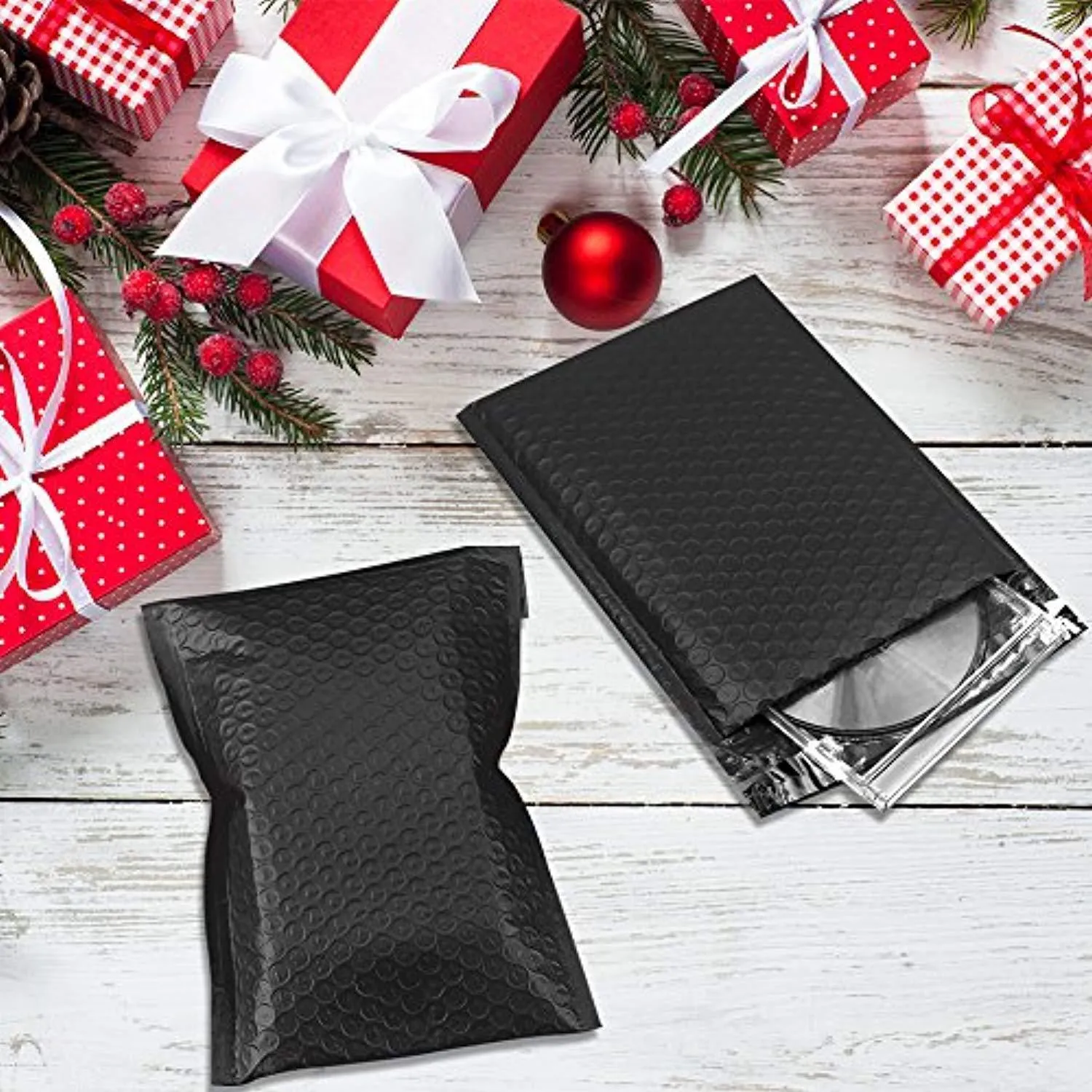 UCGOU #0 Black Poly Bubble Mailers 6x10 Inch Padded Envelopes Shipping Bags 50pcs