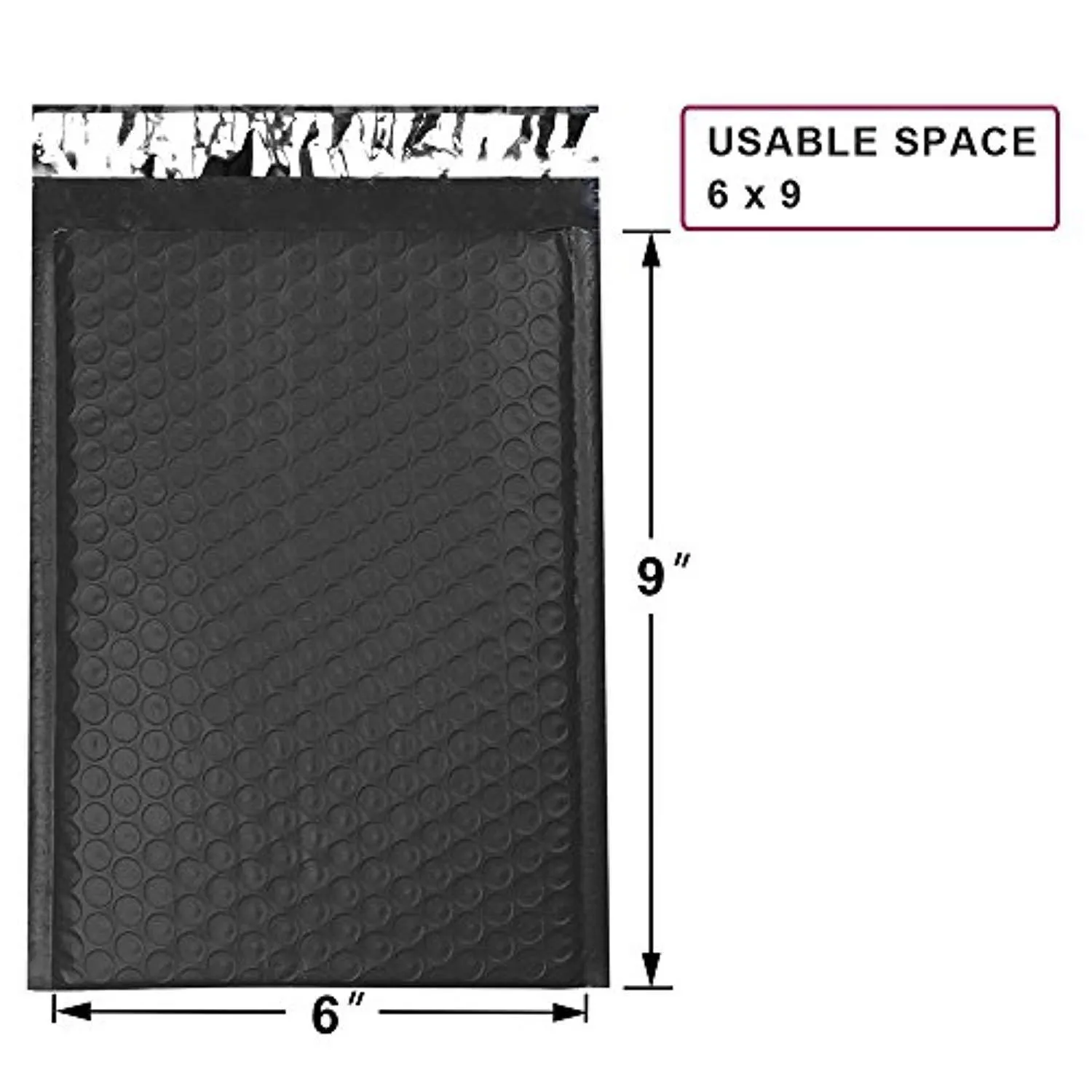 UCGOU #0 Black Poly Bubble Mailers 6x10 Inch Padded Envelopes Shipping Bags 50pcs