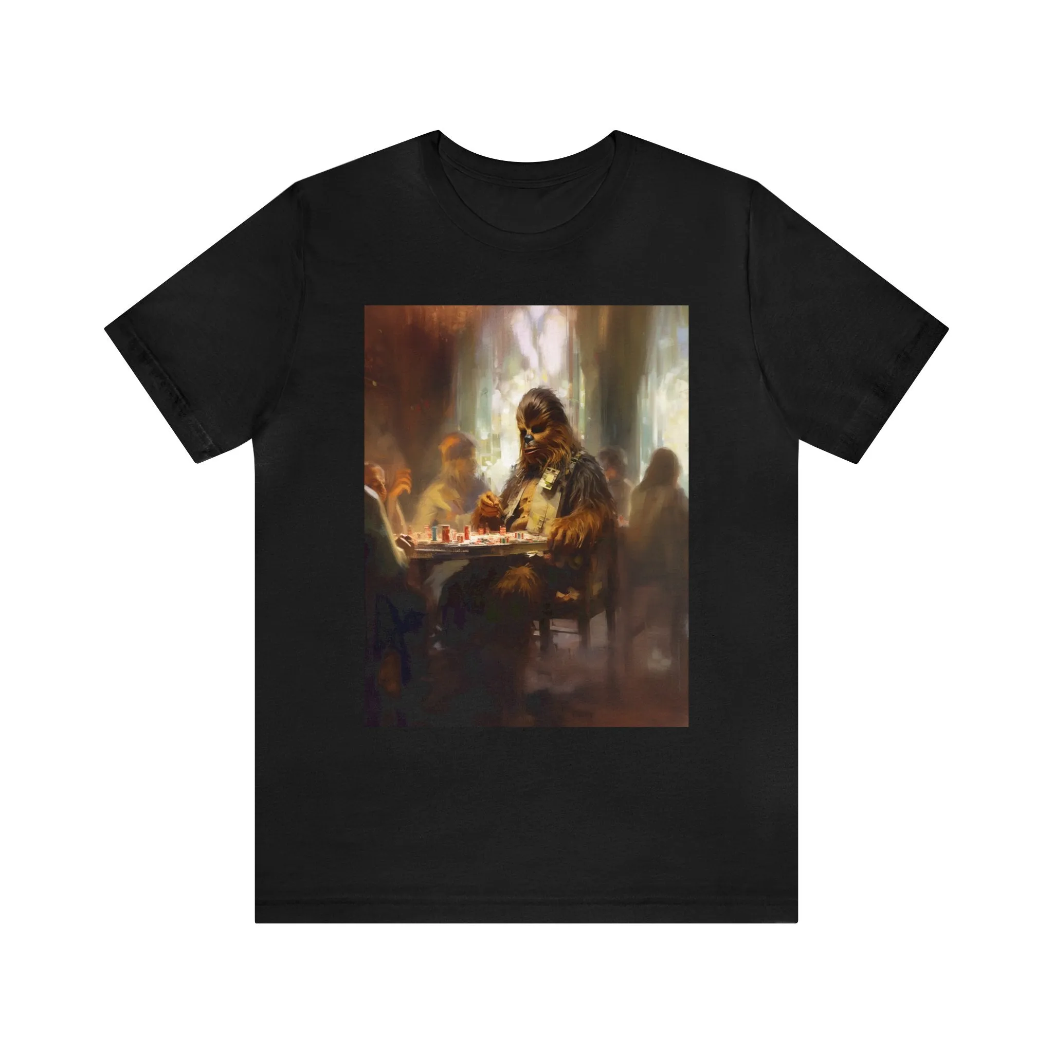 Unisex Jersey Short Sleeve Tee - ChewbaccaPlaying Poker
