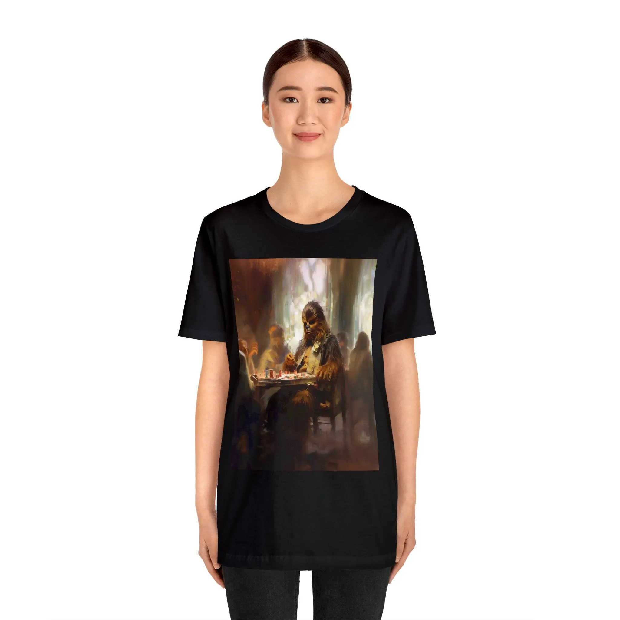 Unisex Jersey Short Sleeve Tee - ChewbaccaPlaying Poker