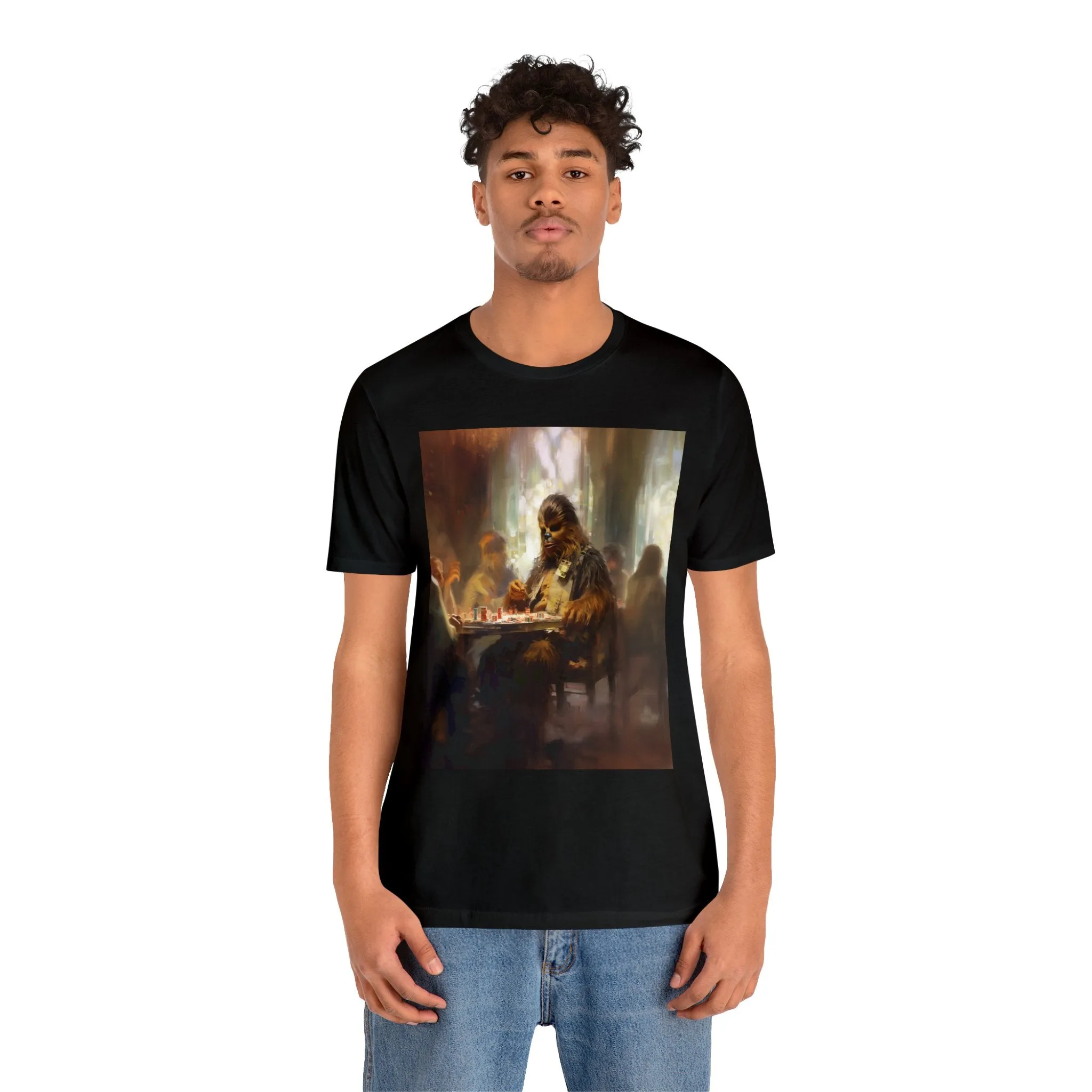 Unisex Jersey Short Sleeve Tee - ChewbaccaPlaying Poker