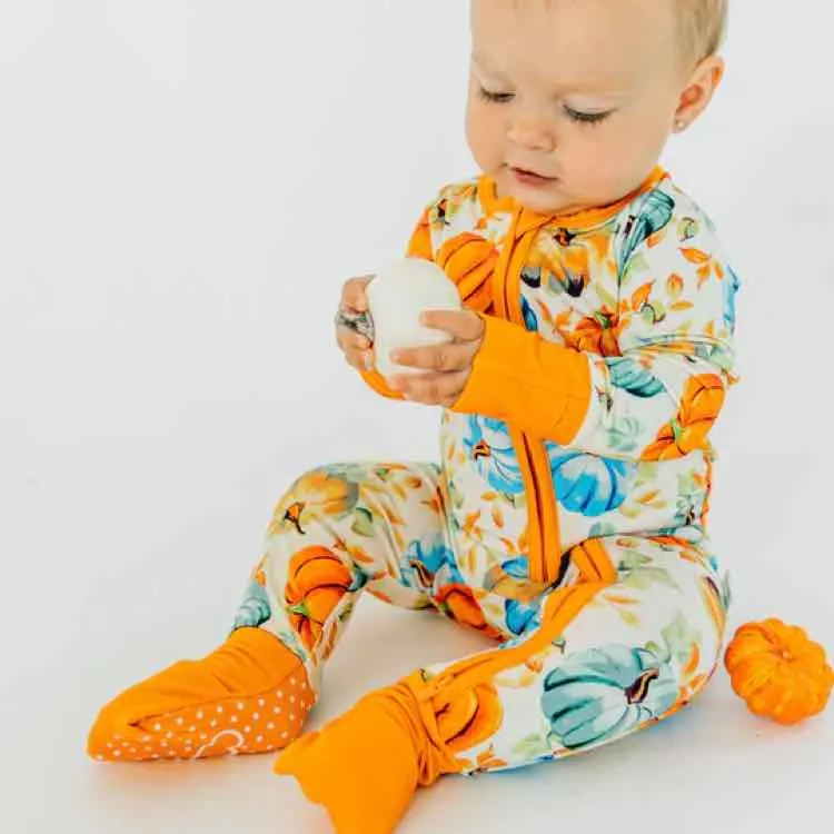 Unisex Size 6-12 mon CuteCotton Orange print Unisex