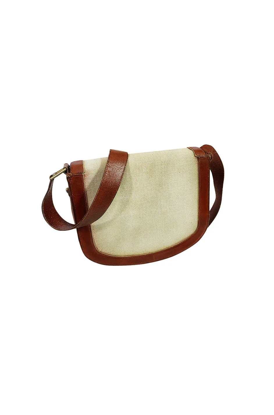 Unusual 1960s Hermes Canvas Bag with Interchangeable Strap