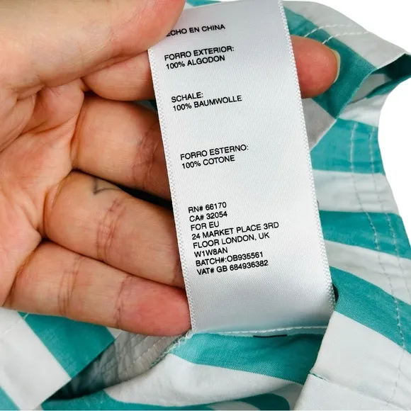 Urban Outfitters Tiffany Belted Costal Striped High Rise Paperbag Mini Skirt M