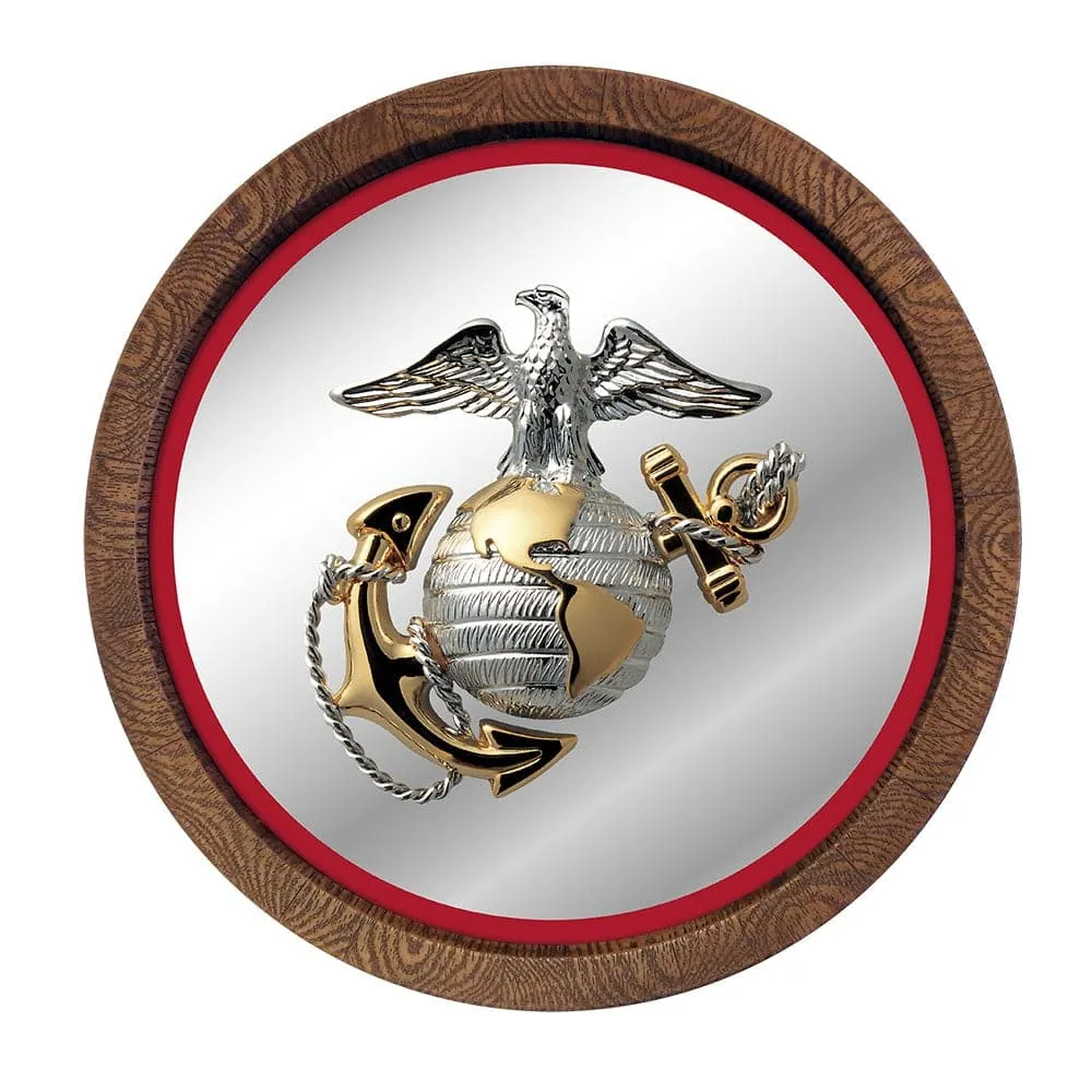 US Marine Corps: "Faux" Barrel Top Mirrored Wall Sign