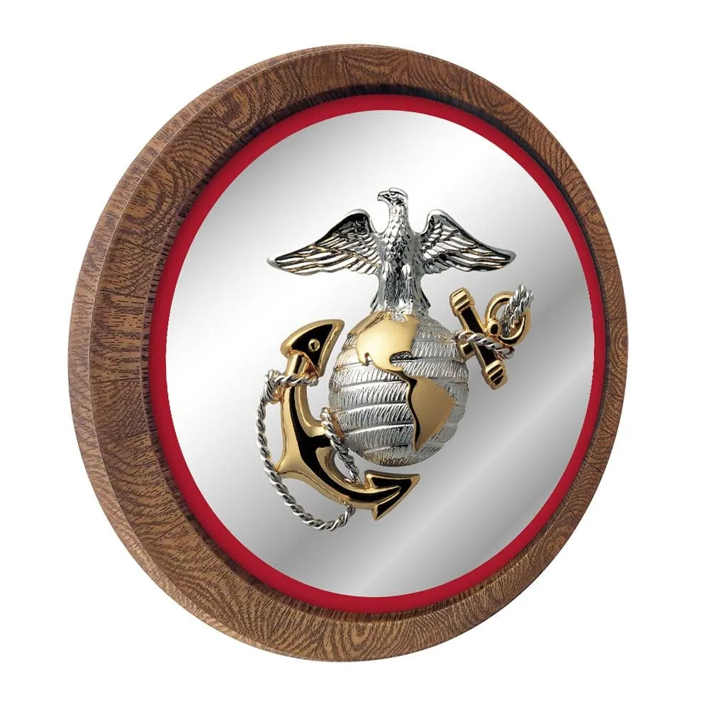 US Marine Corps: "Faux" Barrel Top Mirrored Wall Sign