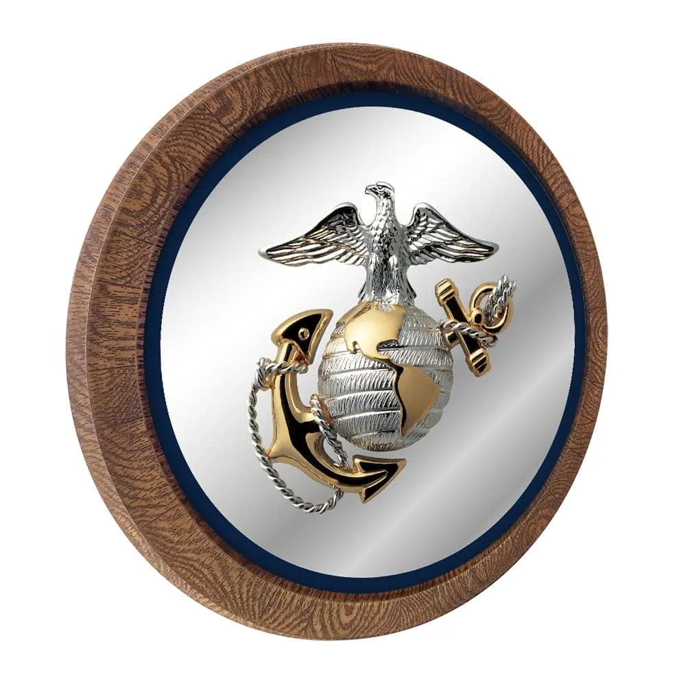 US Marine Corps: "Faux" Barrel Top Mirrored Wall Sign