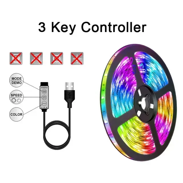 USB RGB LED Strip Lights with App Control for Room & TV Backlight Decor