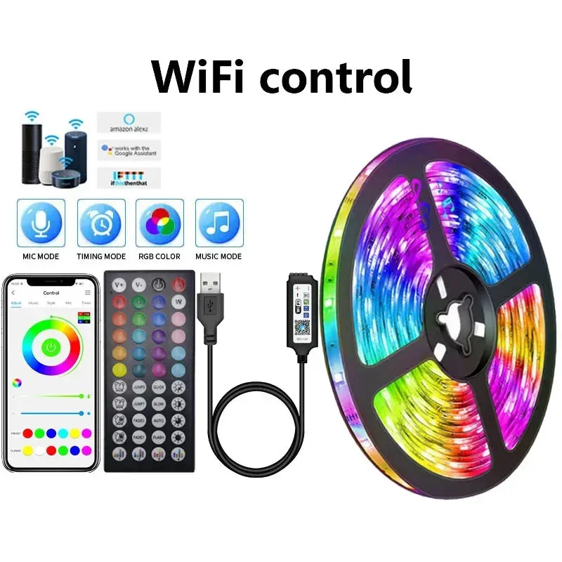 USB RGB LED Strip Lights with App Control for Room & TV Backlight Decor