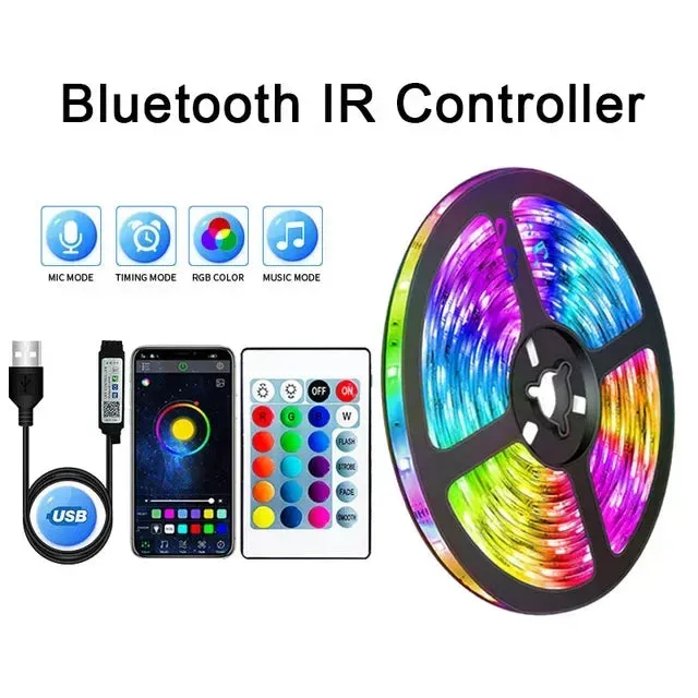 USB RGB LED Strip Lights with App Control for Room & TV Backlight Decor