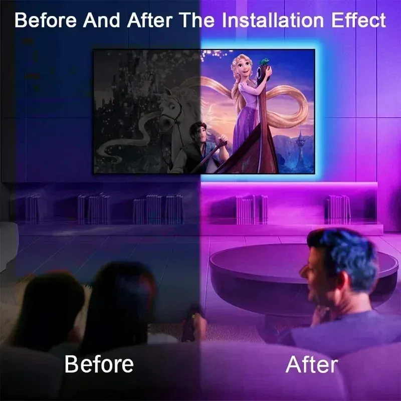 USB RGB LED Strip Lights with App Control for Room & TV Backlight Decor