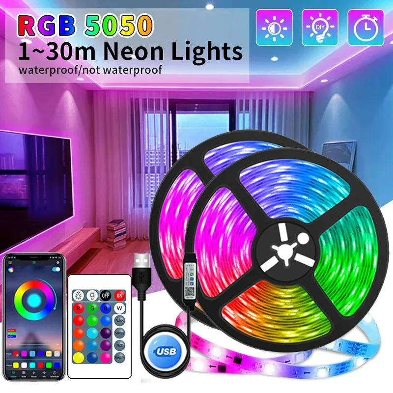 USB RGB LED Strip Lights with App Control for Room & TV Backlight Decor