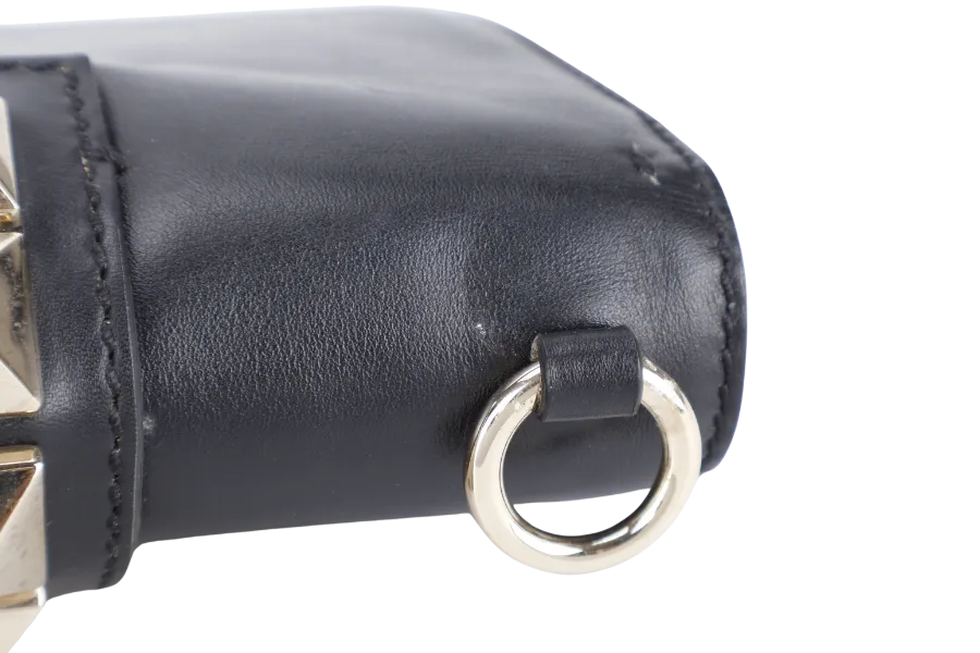 VALENTINO ROCKSTUD GLAM LOCK SMALL BLACK LEATHER GOLD HARDWARE NO DUST COVER
