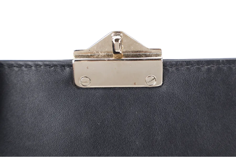 VALENTINO ROCKSTUD GLAM LOCK SMALL BLACK LEATHER GOLD HARDWARE NO DUST COVER