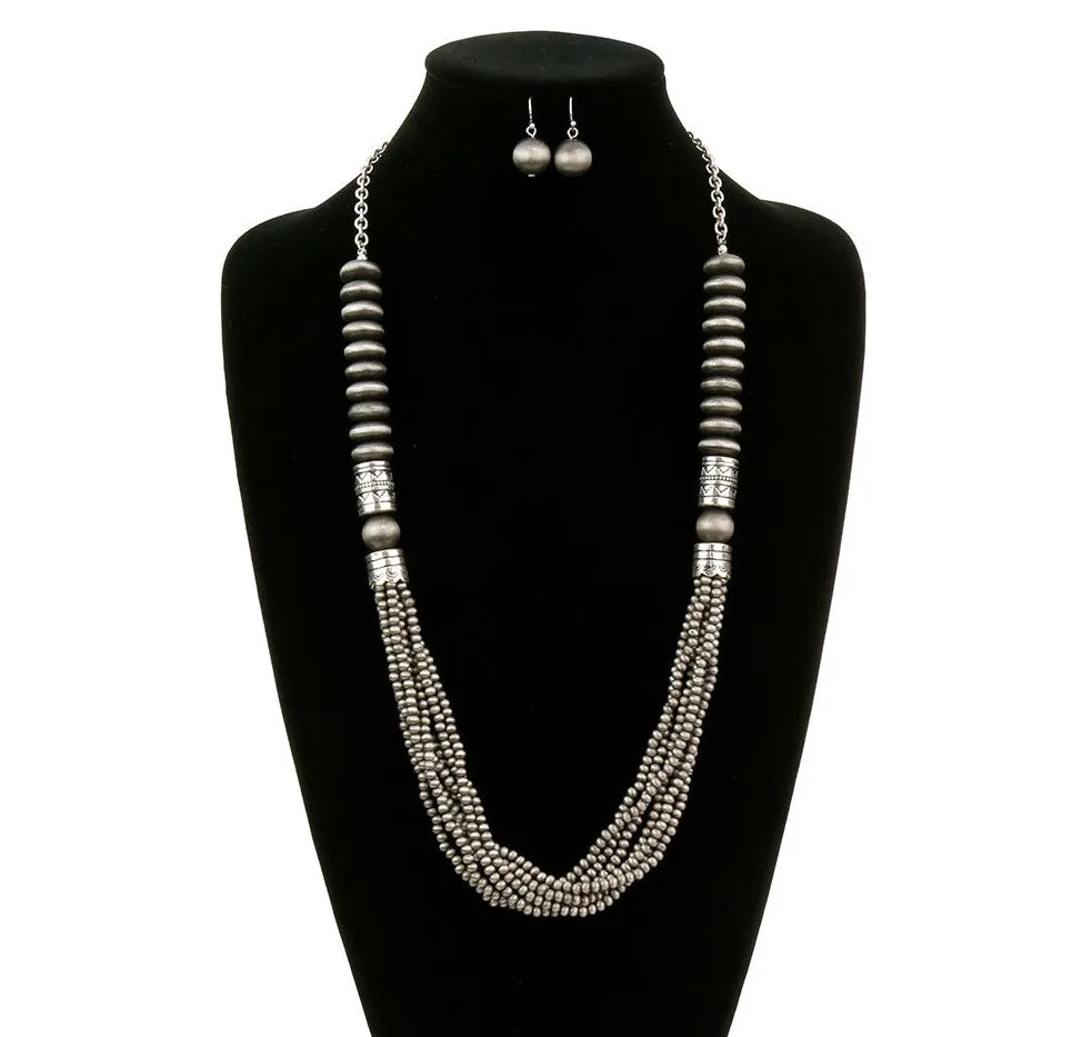 Vera 7 Strand Varied Navajo Necklace - 30"