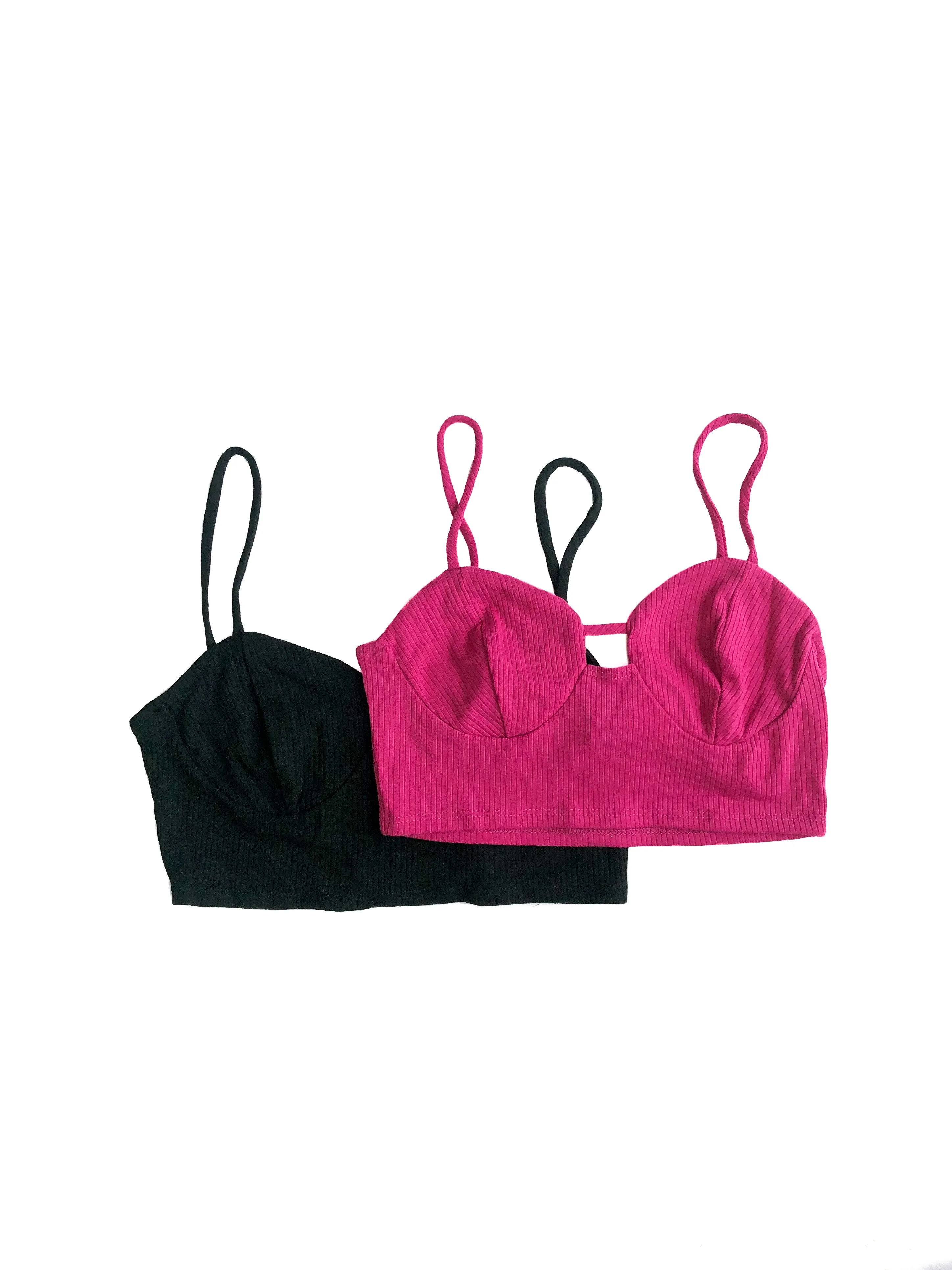 Victoria Bustier Crop Top - Black