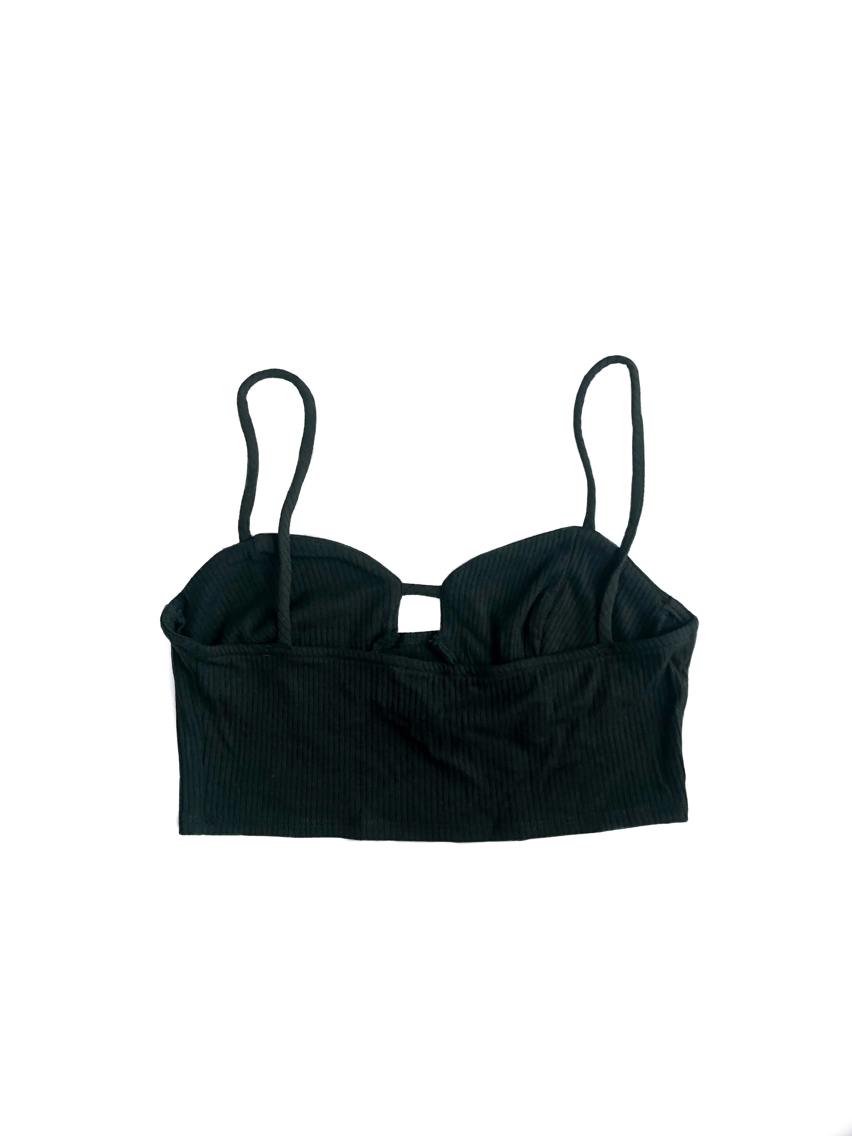 Victoria Bustier Crop Top - Black