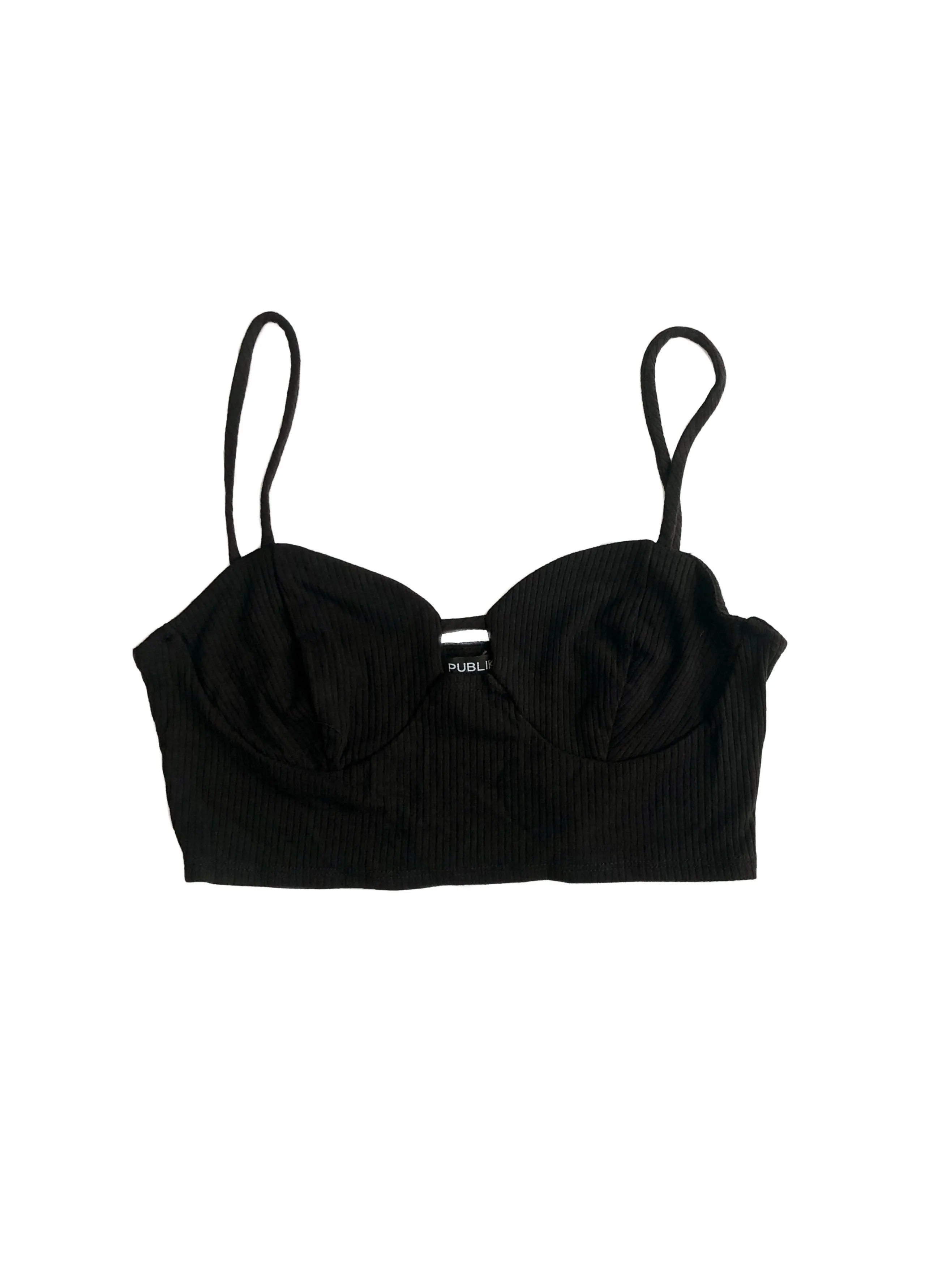 Victoria Bustier Crop Top - Black