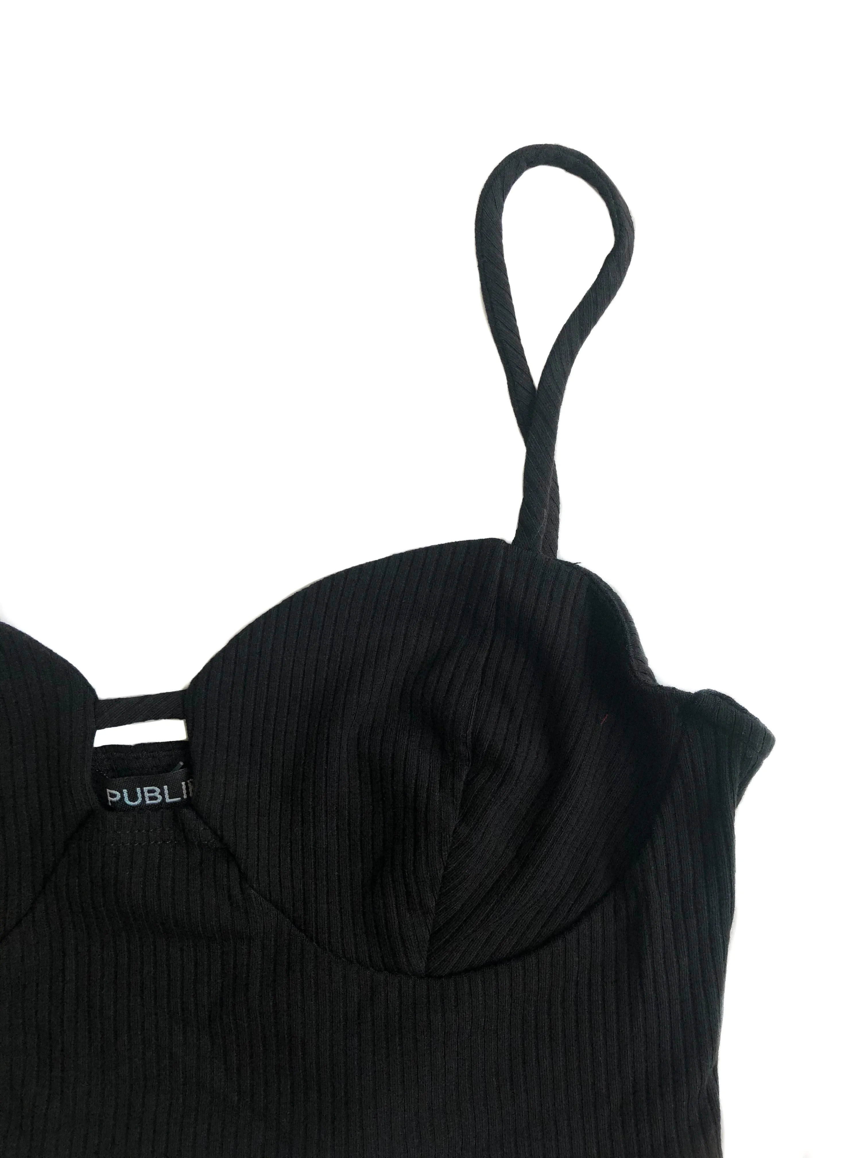Victoria Bustier Crop Top - Black
