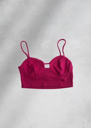 Victoria Bustier Crop Top - Pink