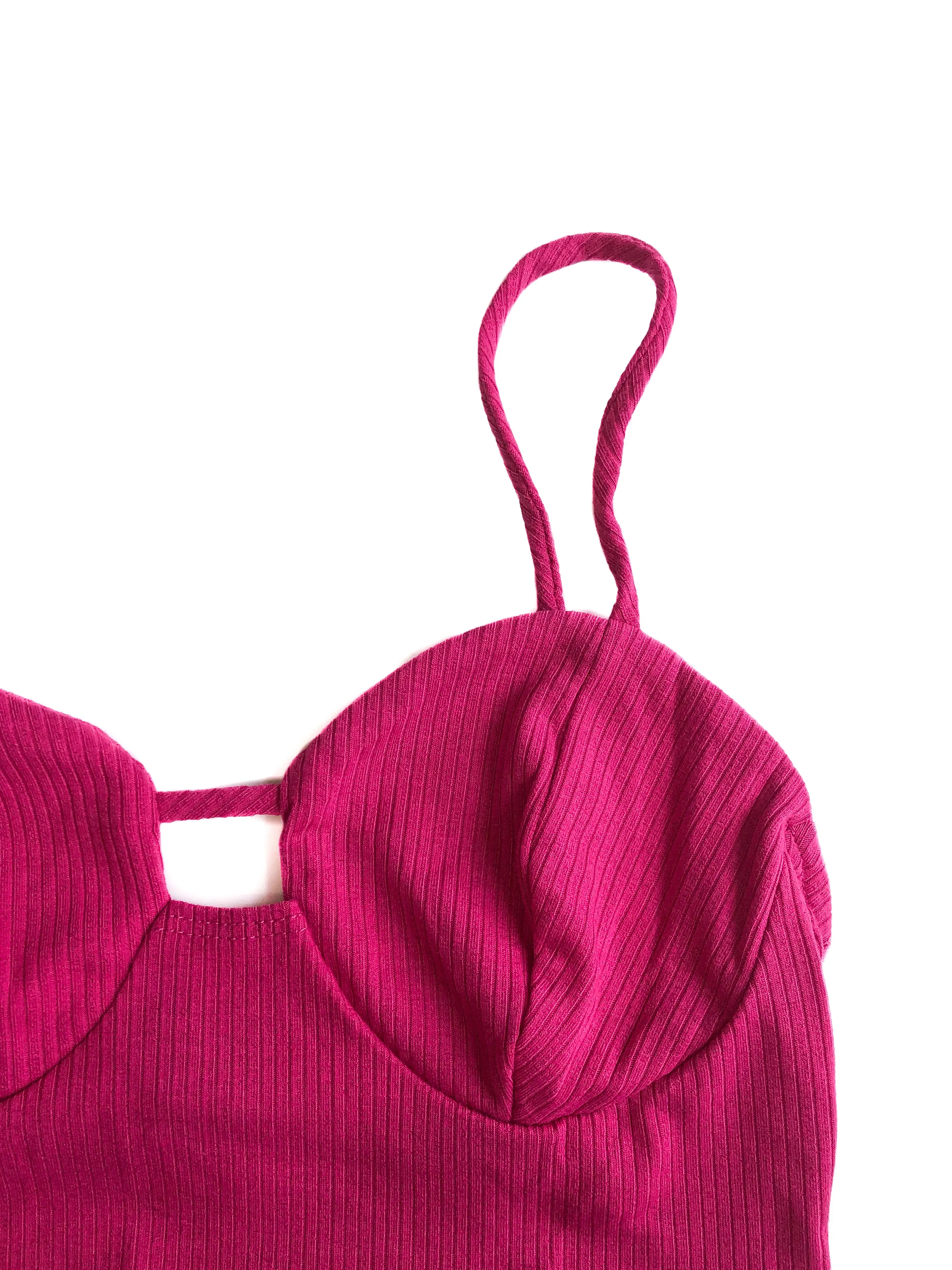 Victoria Bustier Crop Top - Pink