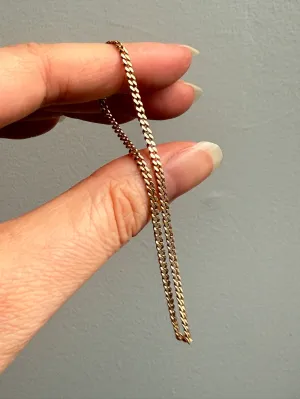 Victorian era 18k gold skinny pressed curb bracelet - 7.3 inch length