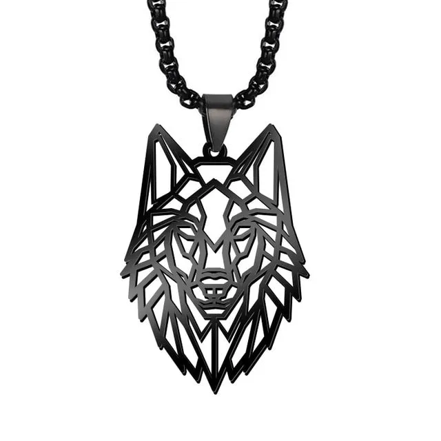 Viking Pendant Chain Necklace, Wolf/ Fox/ Bear/ Dog/ Turtle/ Tiger