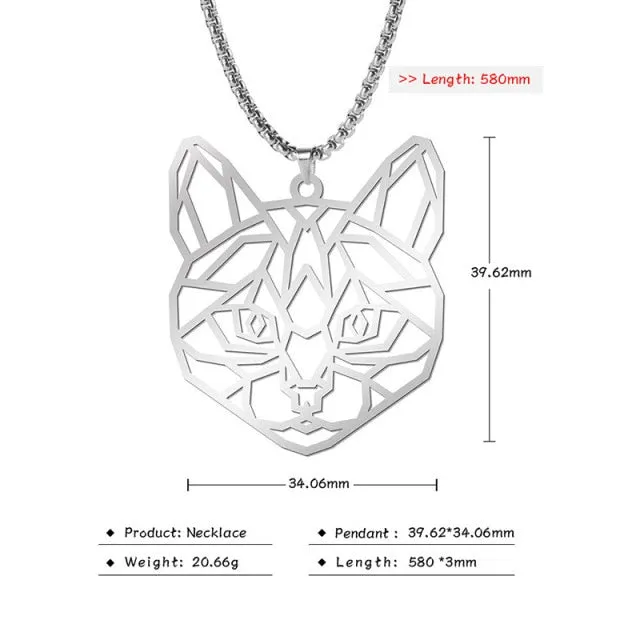 Viking Pendant Chain Necklace, Wolf/ Fox/ Bear/ Dog/ Turtle/ Tiger