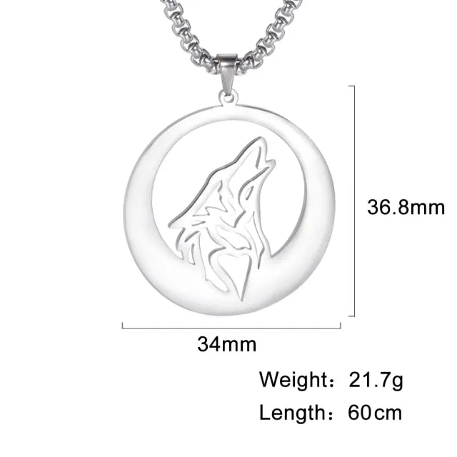 Viking Pendant Chain Necklace, Wolf/ Fox/ Bear/ Dog/ Turtle/ Tiger
