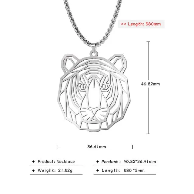 Viking Pendant Chain Necklace, Wolf/ Fox/ Bear/ Dog/ Turtle/ Tiger