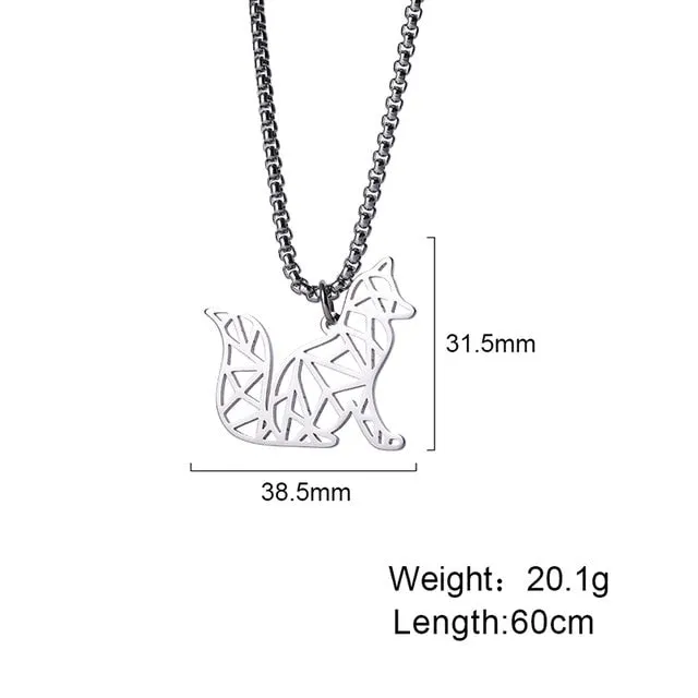 Viking Pendant Chain Necklace, Wolf/ Fox/ Bear/ Dog/ Turtle/ Tiger