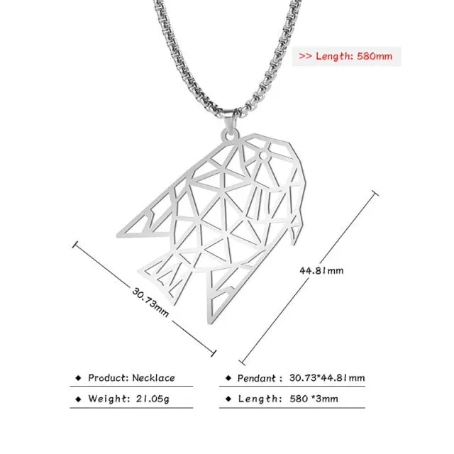 Viking Pendant Chain Necklace, Wolf/ Fox/ Bear/ Dog/ Turtle/ Tiger
