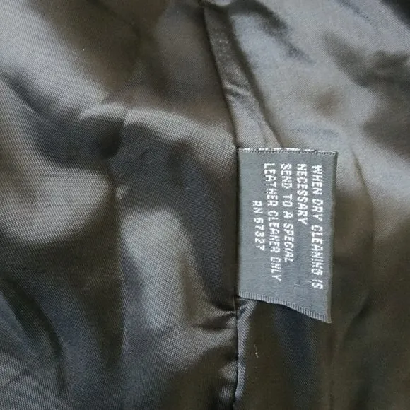 VINTAGE 1990s Virginia Slims BLK Leather Military Motorcycle Jacket Small