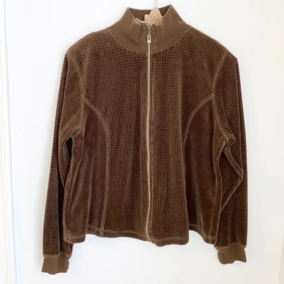 VINTAGE 90s Velour Track Jacket