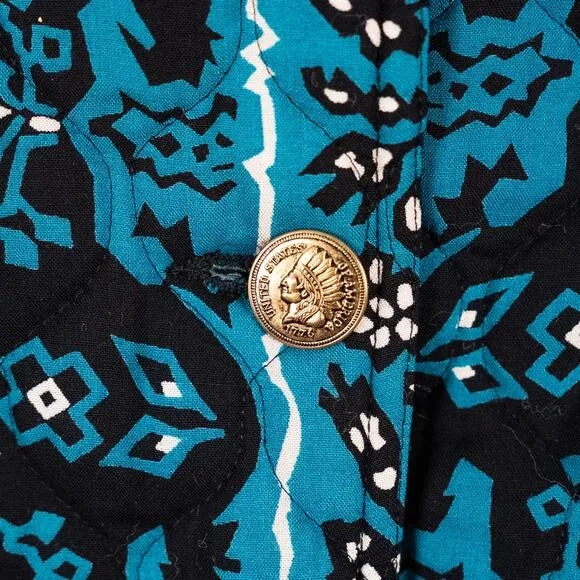 Vintage Carole Little Saint Tropez West Quilted Boho Southwestern Jacket SMALL
