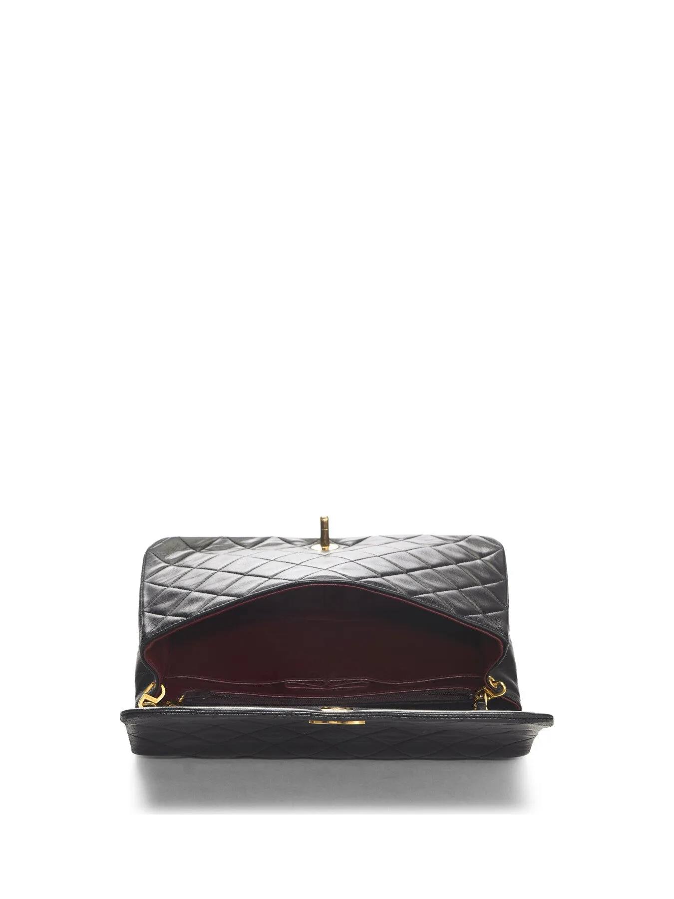 Vintage Chanel Black Lamb Full Flap Bag 9