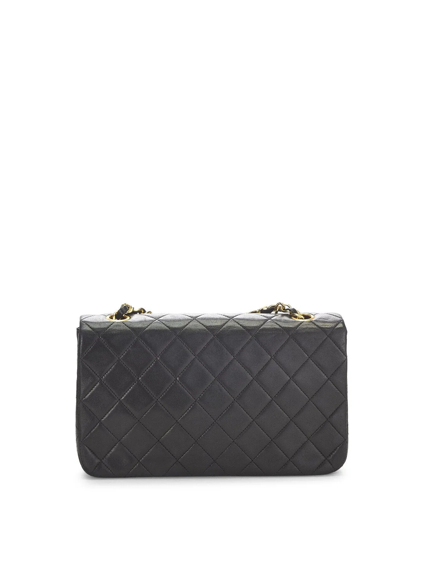 Vintage Chanel Black Lamb Full Flap Bag 9